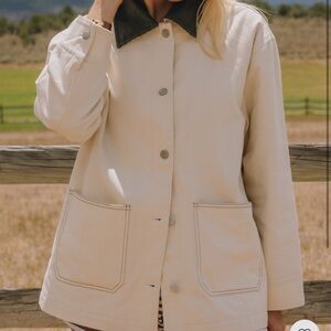 Daily Drills Cream Jacket with Dark Collar